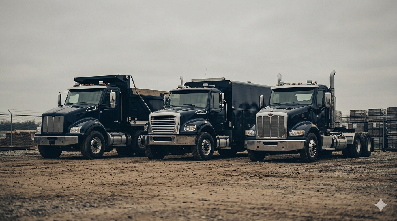 Dump truck on job site